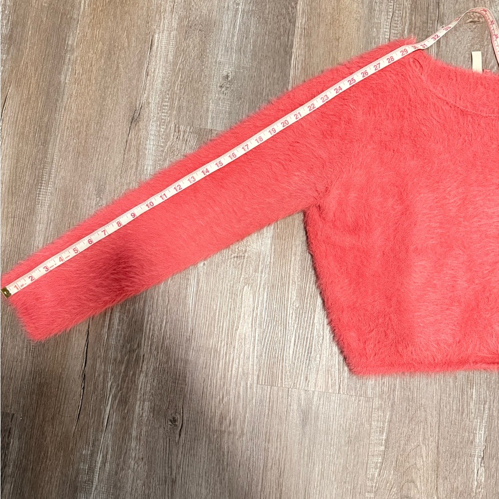 Pilcro Cropped Eyelash Sweater – Coral Pink – Size L - Picture 5 of 7